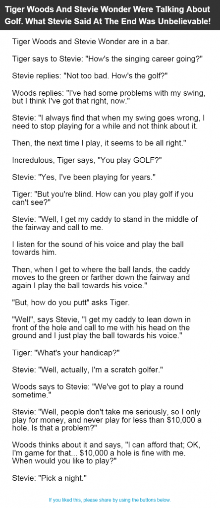 Joke 31 Stevie Wonder Golf