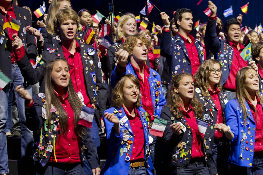 South Central Rotary Youth Exchange members perform with Rotarians Steven Selvick and Jerry Mills. RI Convention, 22 May 2011, New Orleans, Louisiana, USA.